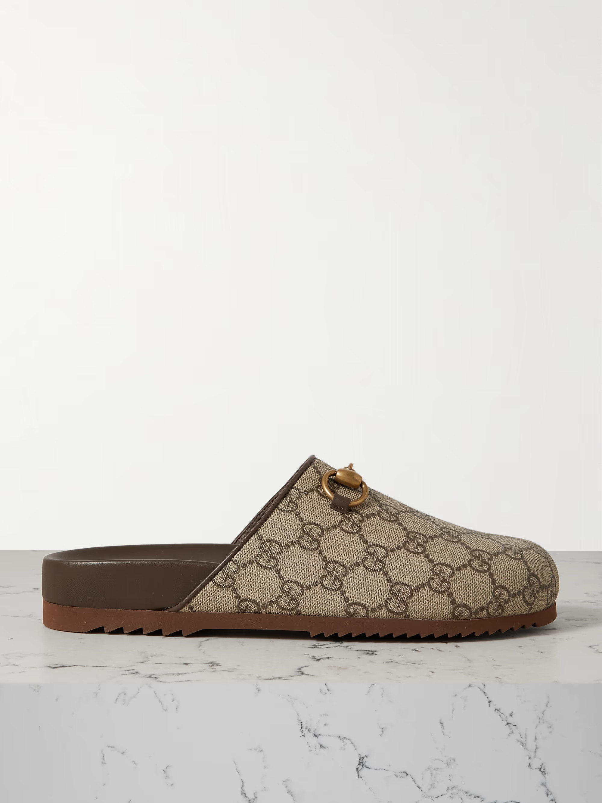 Sol embellished leather-trimmed canvas-jacquard slippers | NET-A-PORTER (US)