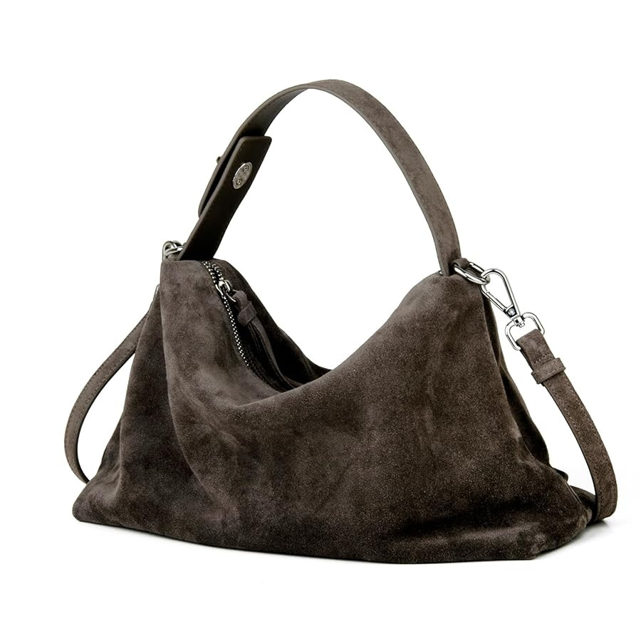 Premium Suede Leather Crossbody Bags for Women, Slouchy Suede Shoulder Bag with Adjustable Strap ... | Amazon (US)