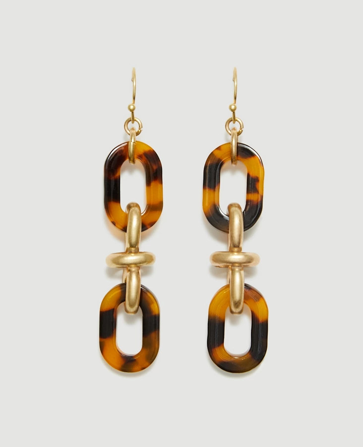 TORTOISESHELL PRINT DROP EARRINGS | Ann Taylor Factory