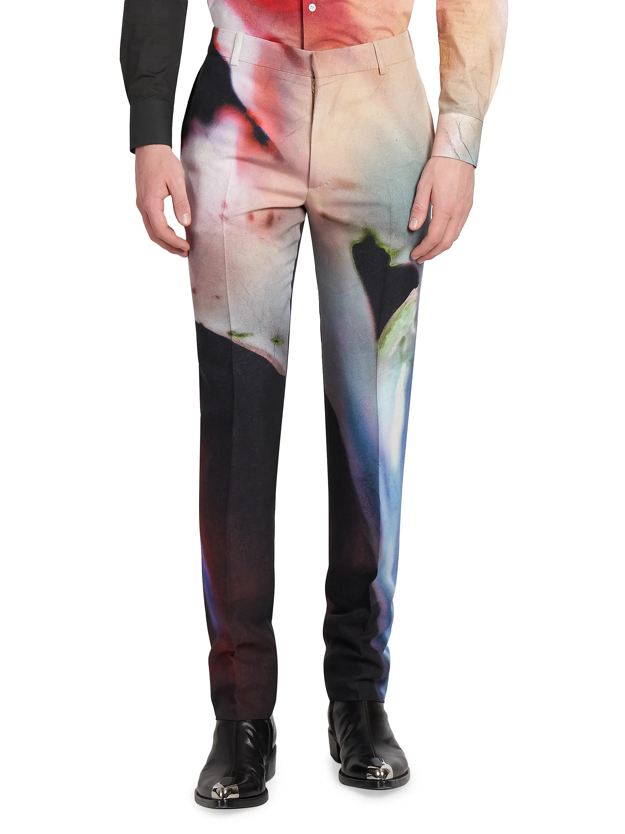 Shop Alexander McQueen Printed Cigarette Pants | Saks Fifth Avenue | Saks Fifth Avenue