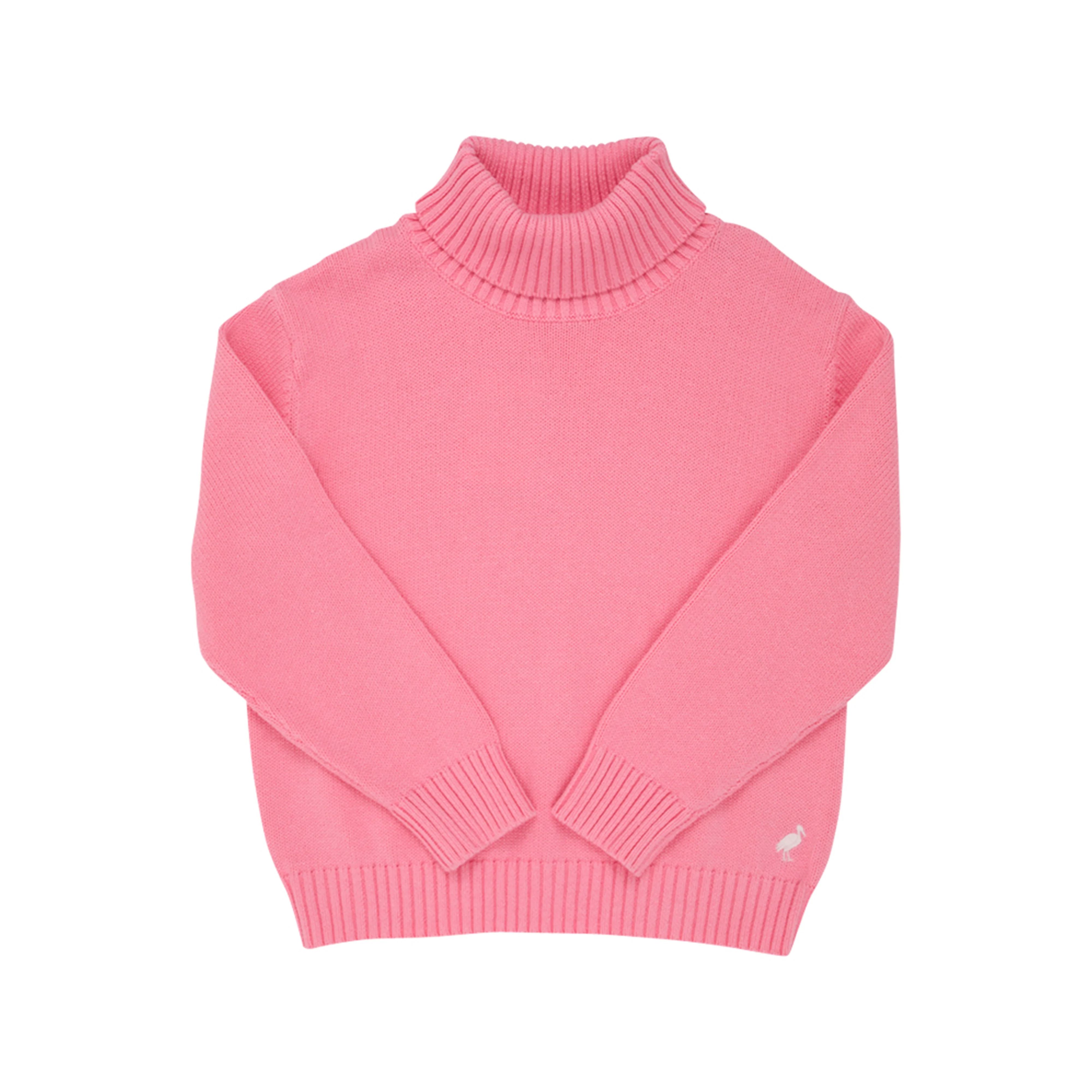 Townsend Turtleneck Sweater - Hamptons Hot Pink with Palm Beach Pink Stork | The Beaufort Bonnet Company