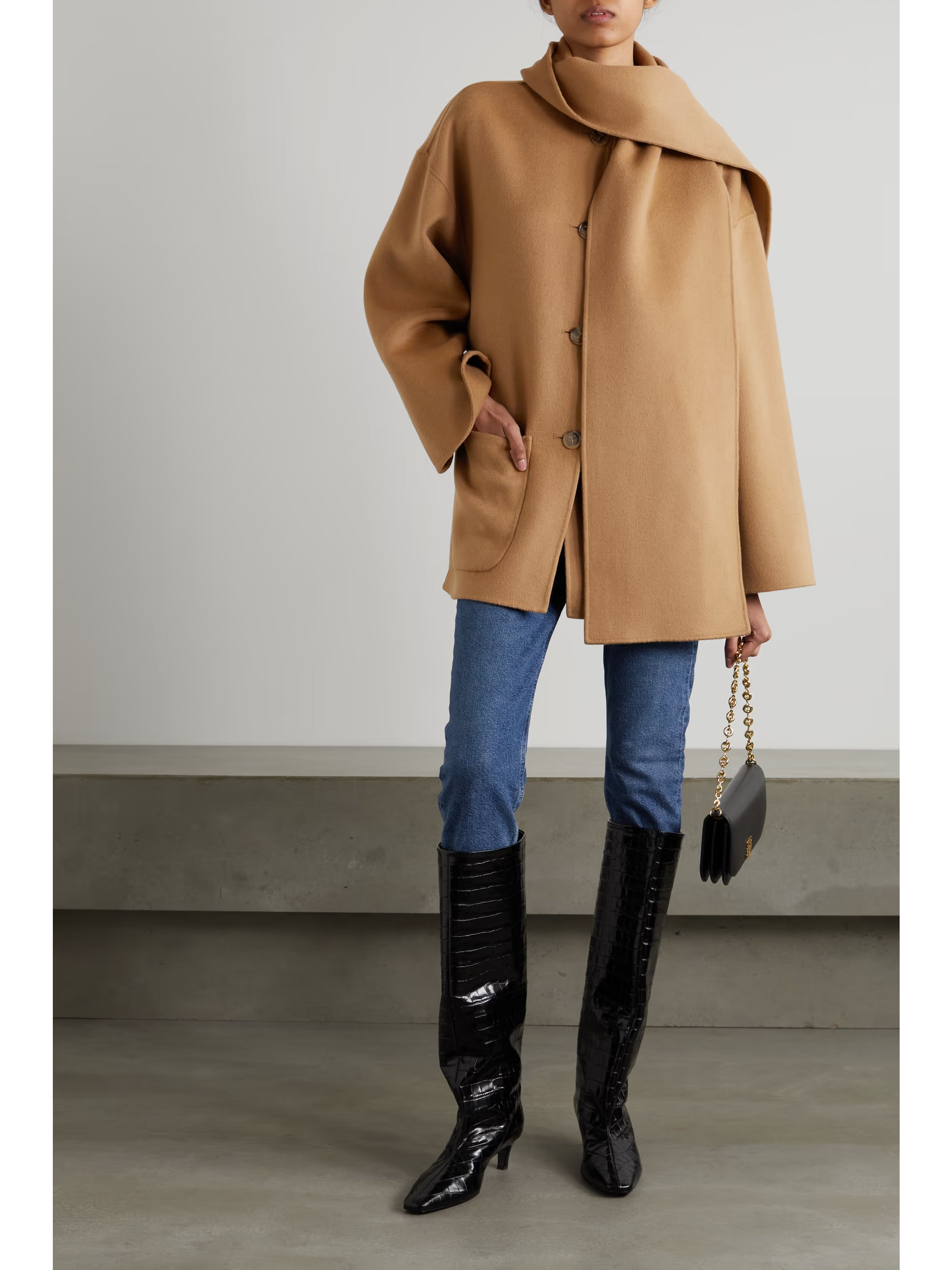 Scarf-detailed wool jacket | NET-A-PORTER (US)