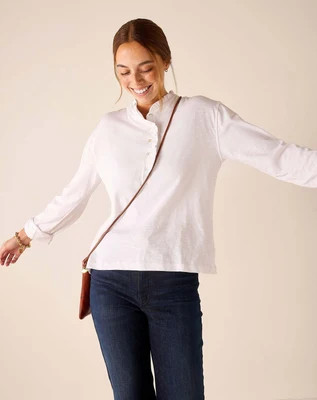 Josephine Long Sleeve Ruffle Henley | Mersea (US)