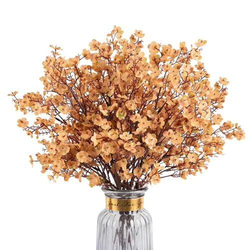 Artificial Fall Flowers Real Touch Babys Breath Fake Brown Flowers,8Pcs | Amazon (US)