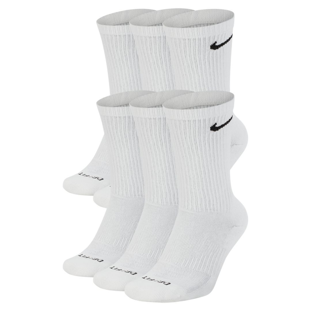Nike Everyday Plus Cushion Crew Training Socks (6 Pair) Size L (White) SX6897-100 | Nike (US)