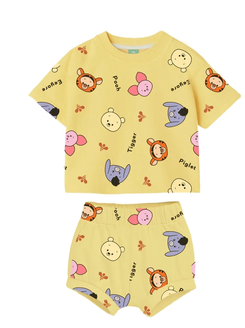 Winnie The Pooh Baby Boy 2 Piece French Terry Short Set, Sizes 0-24 Months | Walmart (US)