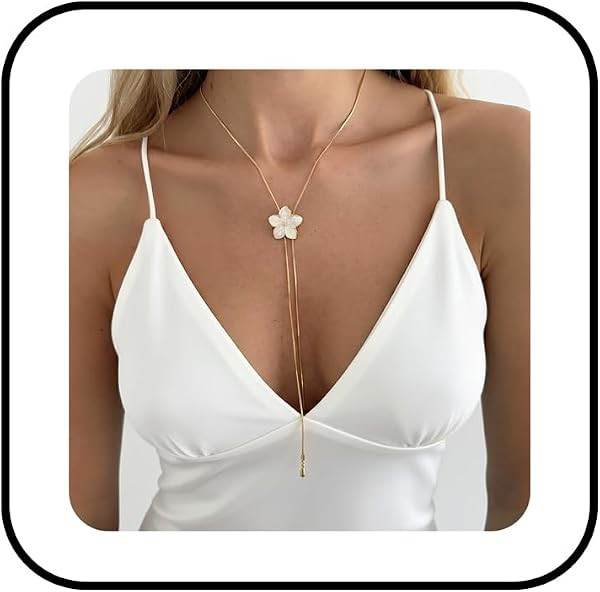 Boho Flower Pendant Necklaces for Women Elegant Enamel Petal Necklaces Colorful Floral Lariat Nec... | Amazon (US)
