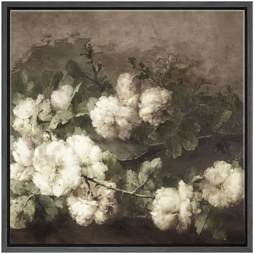 SIGNFORD Framed Canvas Print Wall Art Vintage White Roses Timeless Floral Elegance Nature Wildern... | Amazon (US)