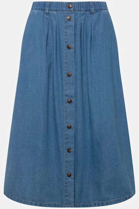 Button Front Denim Skirt | Ulla Popken