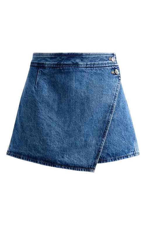 Madewell Denim Micro Mini Wrap Skort in Northam Wash at Nordstrom, Size 28 | Nordstrom