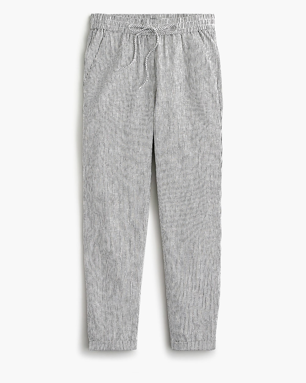 Petite striped linen-cotton blend drawstring pant | J.Crew Factory