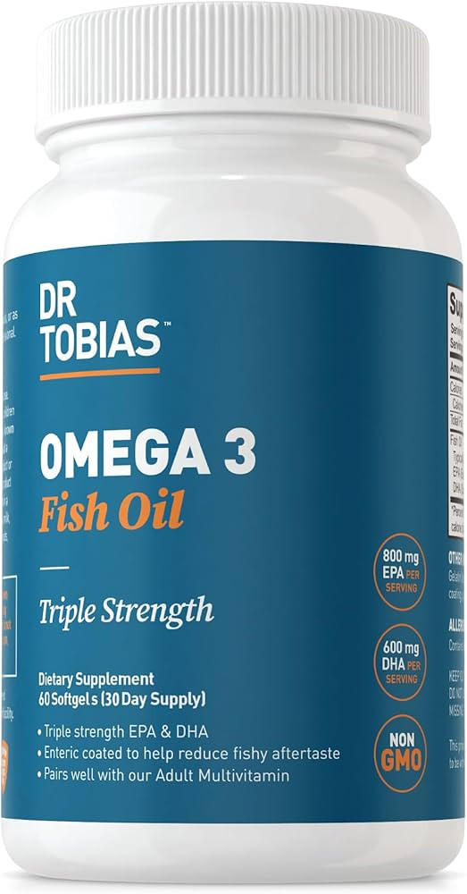 Dr. Tobias Omega 3 Fish Oil, 2000mg Triple Strength Omega 3 Supplement with 800mg EPA 600mg DHA P... | Amazon (US)