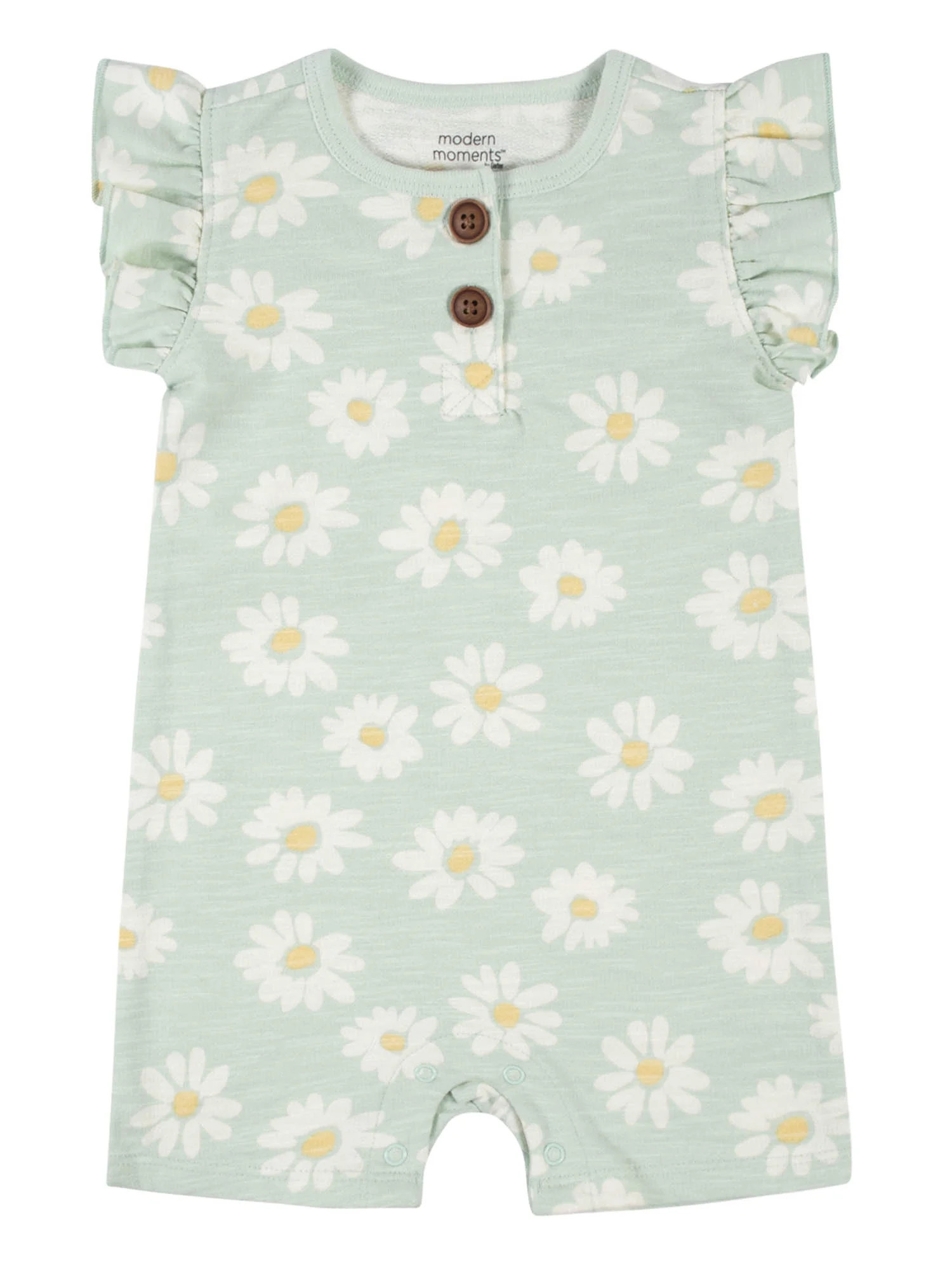 Modern Moments by Gerber Baby Girls Flutter Sleeve Romper, (0-3 Months - 24 Months) | Walmart (US)
