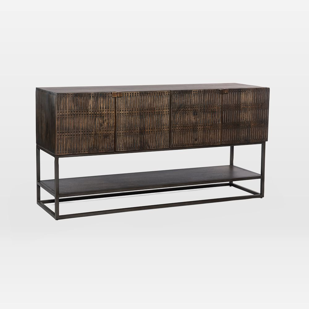 Mango Wood &amp; Iron Media Console | West Elm (US)
