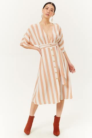 Striped Button-Front Dress | Forever 21 (US)
