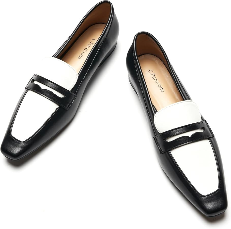 C.Paravano Loafer Women Penny Loafers Flat Shoes for Women Slip On Shoes Crocodile-Embossed | Amazon (US)
