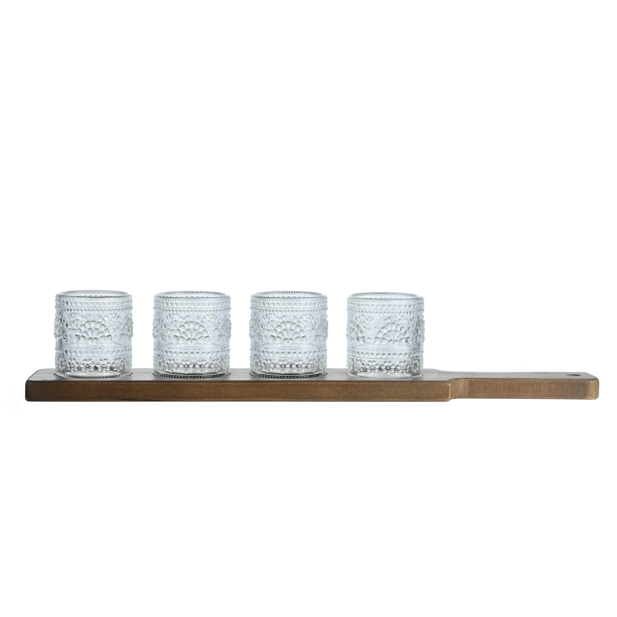 The Pioneer Woman Glass 3-Ounce Shot Glass Flight Board, Clear, Set of 4 | Walmart (US)