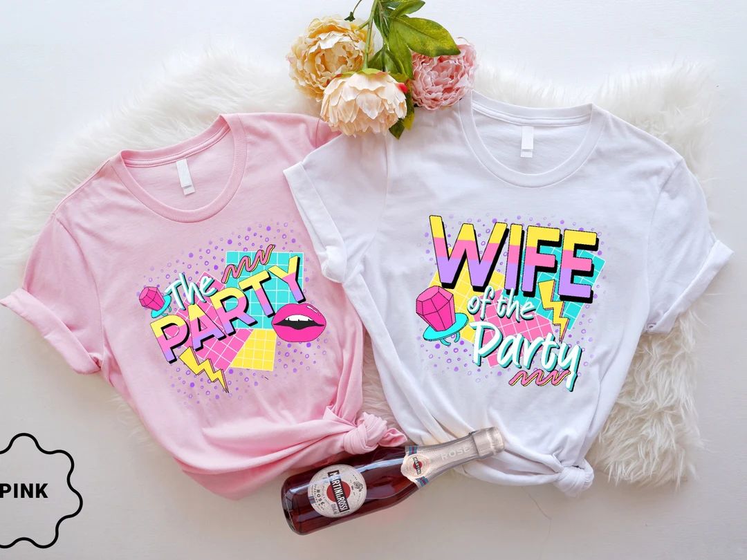 90s Bachelorette Party Shirt, Retro Bachelorette Shirt, Wife Of The Party, Bride Shirt, Bridesmai... | Etsy (US)