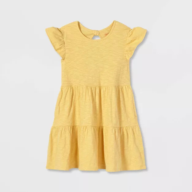 Girls' Wash Knit Tiered Short Sleeve Dress - Cat & Jack™ | Target