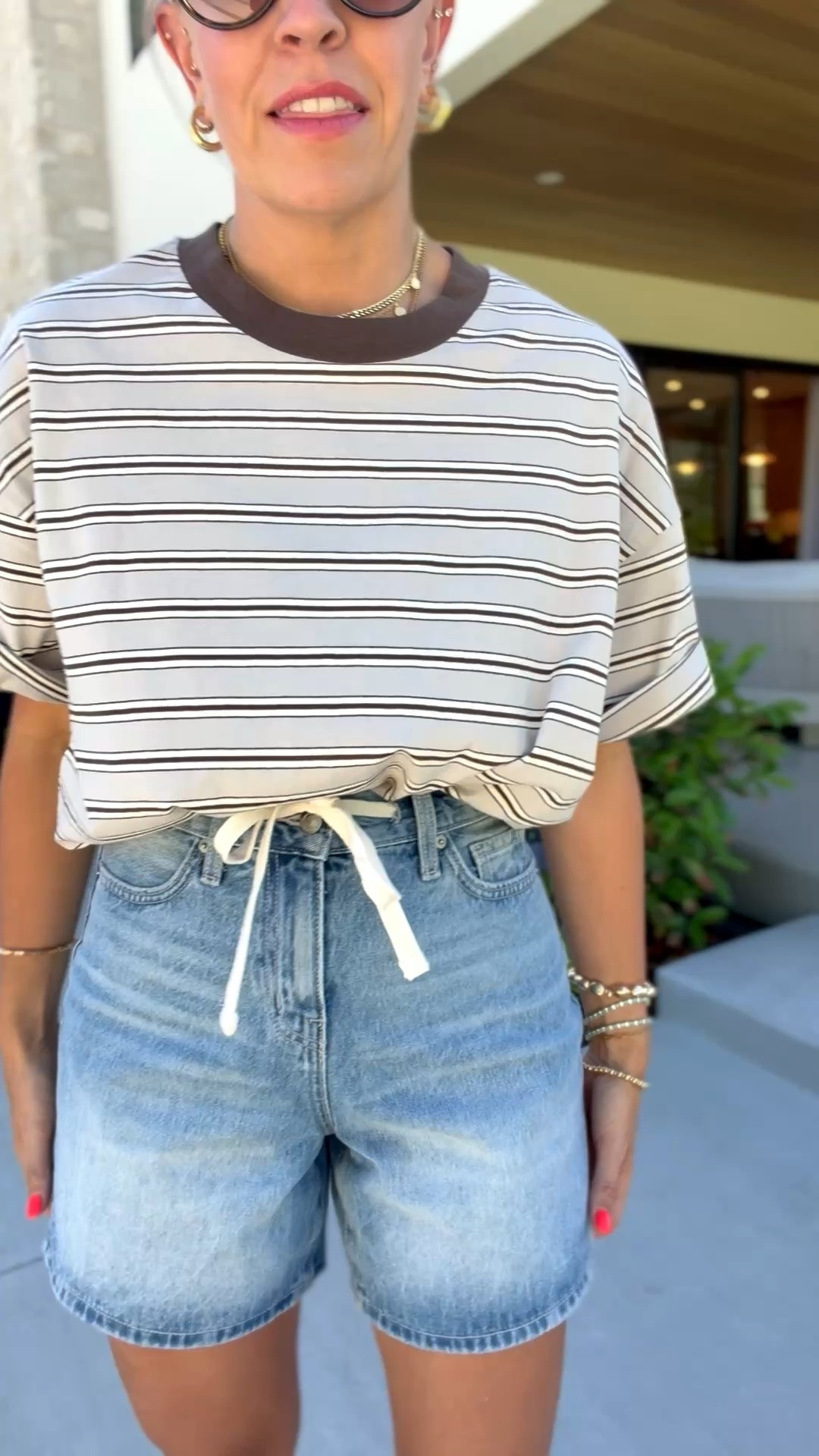 Wearing a size medium in the men’s shirt!