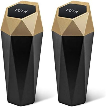 Car Trash Can with Lid, New Car Dustbin Diamond Design, Leakproof Vehicle Trash Bin, Mini Garbage... | Amazon (US)