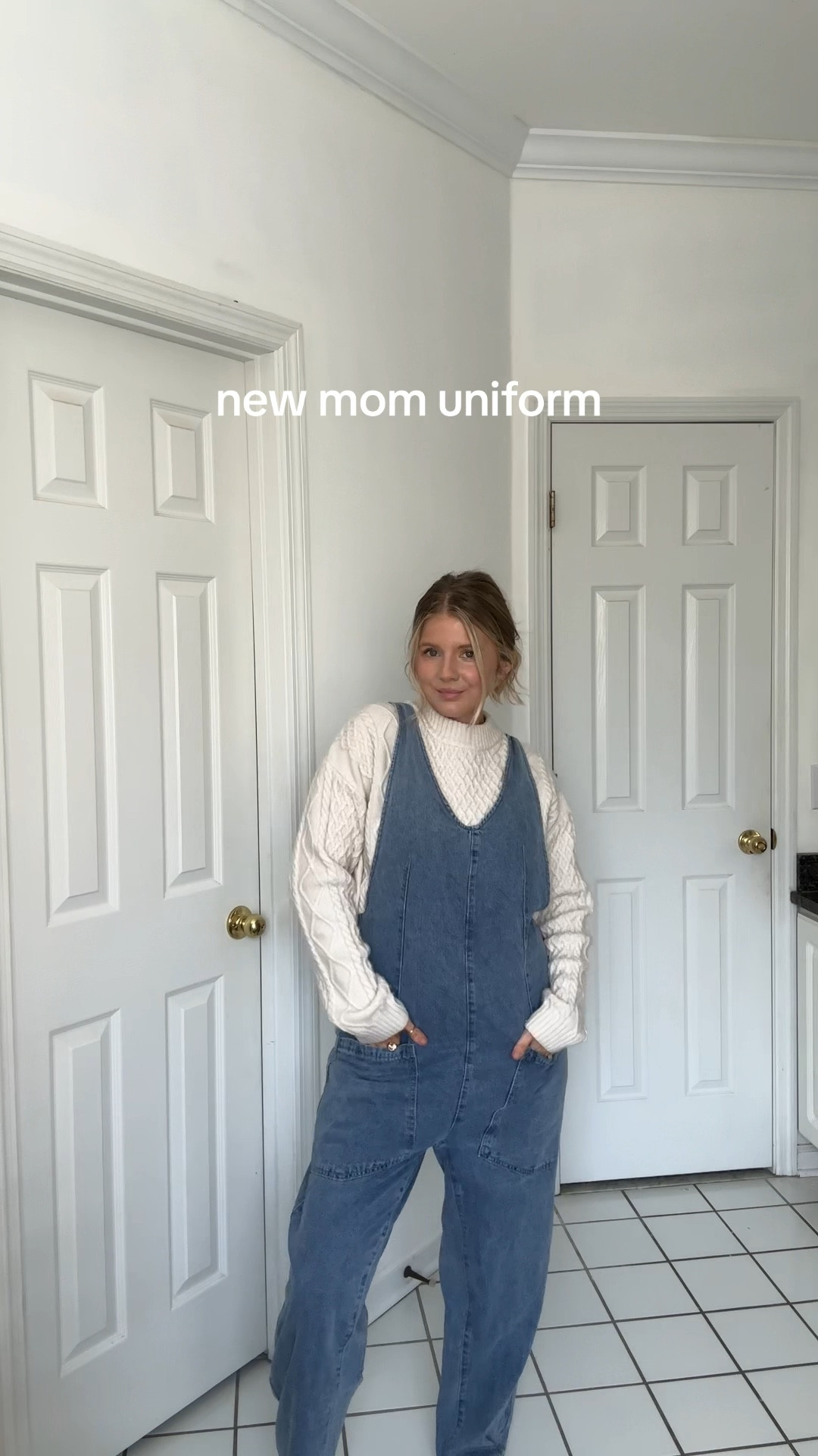 Denim onesie // free people lookalikes // postpartum outfit 

#LTKfindsunder50