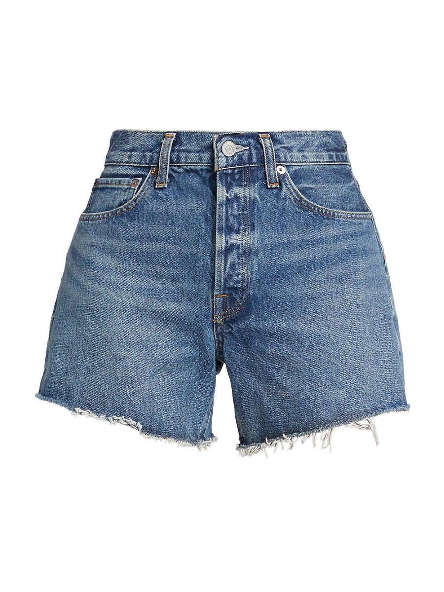 Women's Parker Raw-Edge Denim Shorts - Ruin Medium Marble Indigo - Size 27 | Saks Fifth Avenue