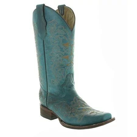 Circle G by Corral Women's Turquoise Embroidered Square Toe Cowgirl Boots L5135 (5 B(M) US) | Walmart (US)