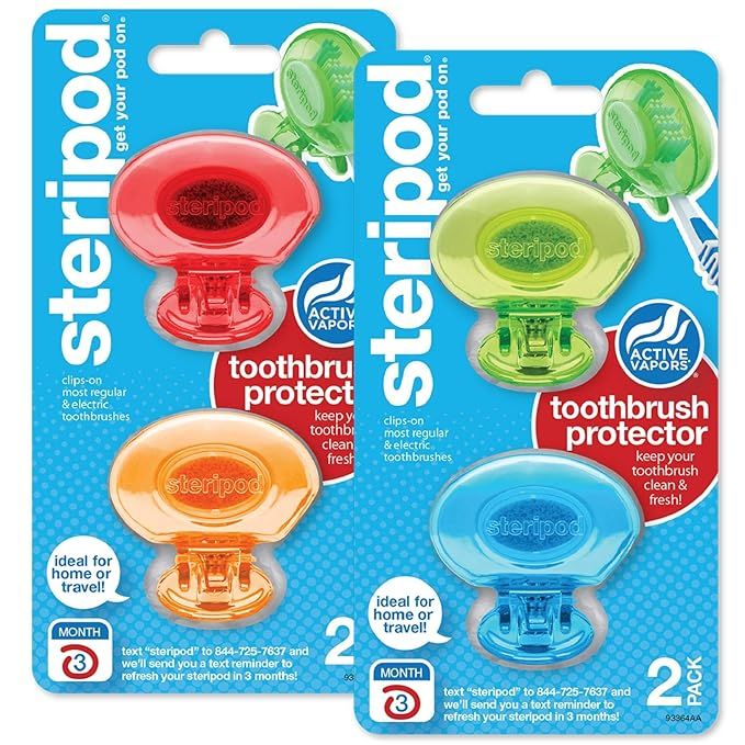 Steripod Clip-On Toothbrush Protector, Keeps Toothbrush Fresh and Clean, Fits Most Manual and Ele... | Amazon (US)