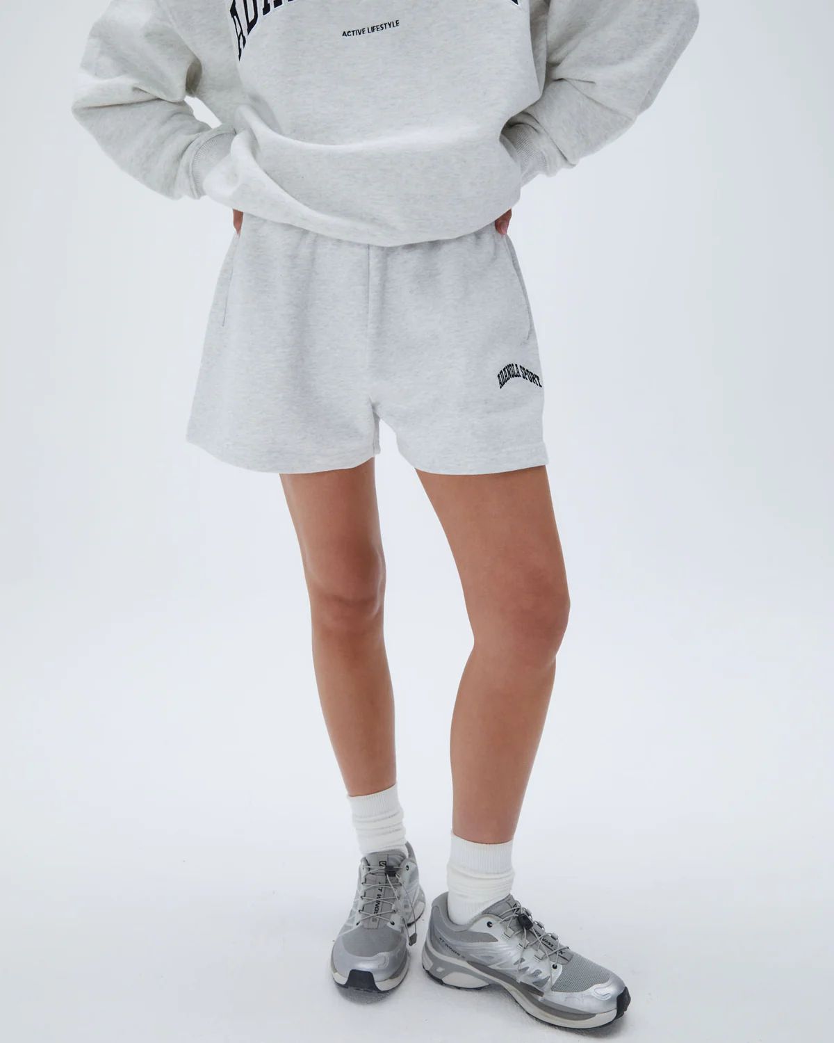 AS Sweat Shorts - Light Grey Melange | Adanola UK