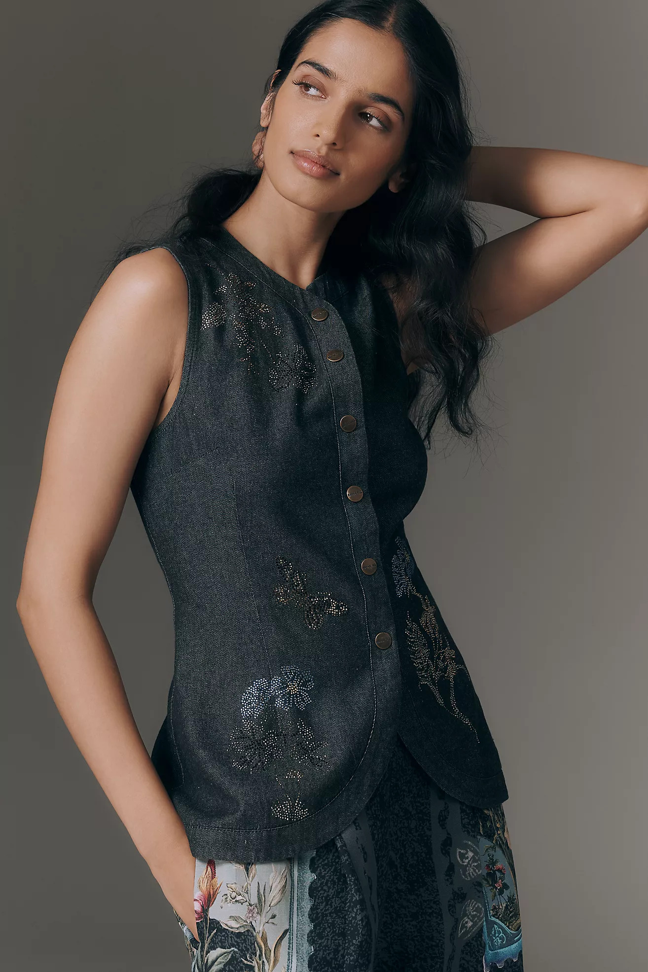 Ranna Gill Embroidered Cotton Vest | Anthropologie (US)