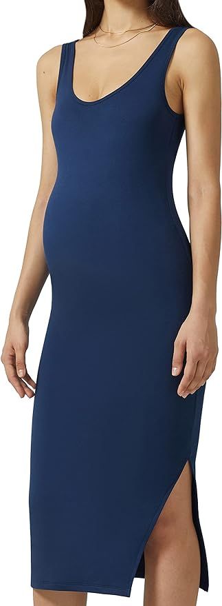 POSHDIVAH Women's Maternity Sleeveless Tank Dress Side Slit Bodycon Pregnancy Clothes Casual for ... | Amazon (US)