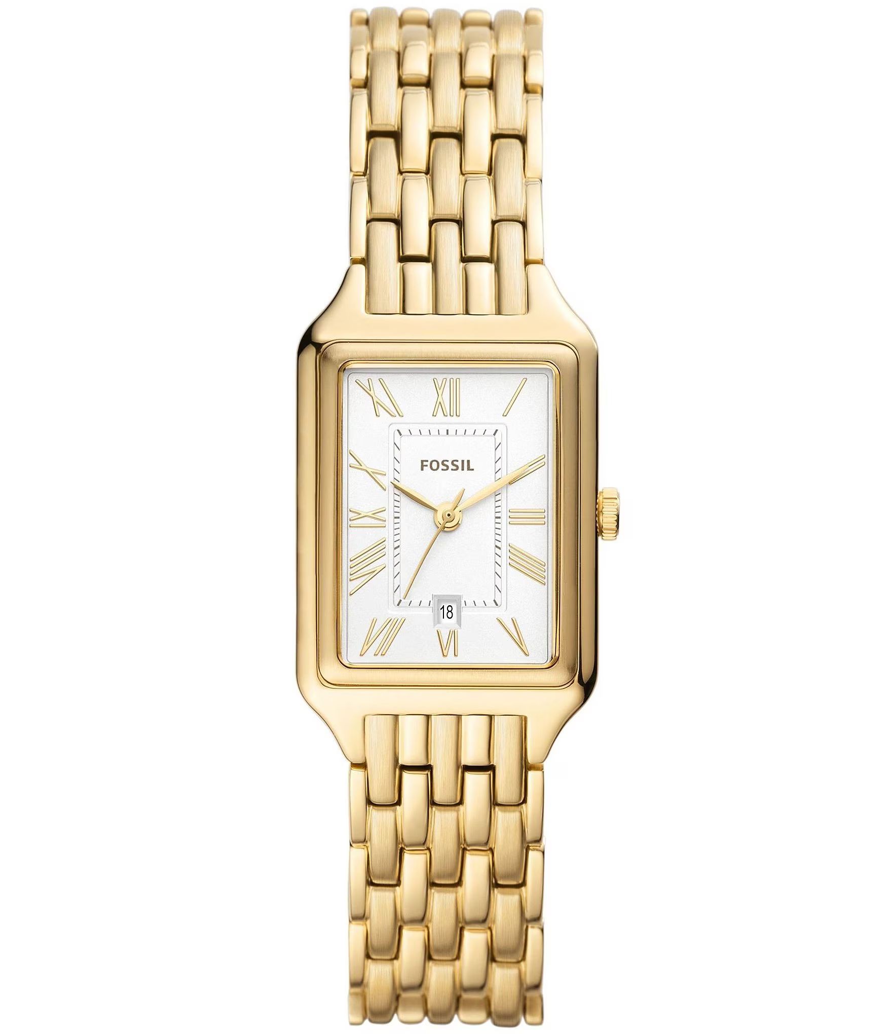 Raquel Three-Hand Date Gold-Tone Stainless Steel Bracelet Watch | Dillard's