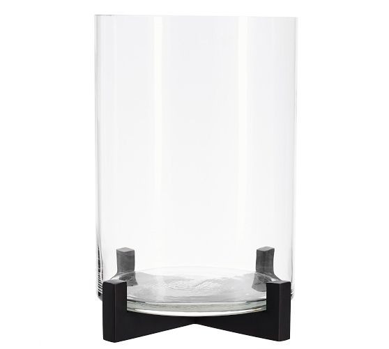 Brooks Cross Bar Hurricane Candle Holder | Pottery Barn (US)