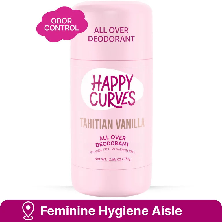 Happy Curves Aluminum & Talc Free Whole Body Deodorant for Women, Tahitian Vanilla, Stick, 2.65 o... | Walmart (US)