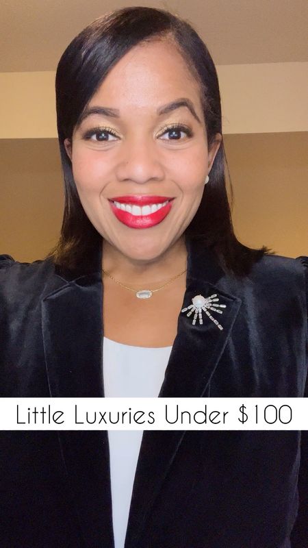 Everyone loves a little luxury, especially when it’s under $100! All of these little luxuries are under $100 and will arrive before Christmas.

Anthropologie brooch- $90, order by 12/19 for delivery by Christmas.

Kendra Scott Elisa necklace-$75, order on Amazon for quick ship delivery or order via Kendra Scott with in store pick up or 2 day shipping for $6.95 for delivery by Christmas.

Pavoi AAA+ rated pearl earrings-$27.95, order on Amazon for quick ship delivery.

Dior Rouge Lipstick in the color Red Smile Satin-$45, order via Sephora and join as a beauty insider to get free same day delivery or do in store pick up for delivery by Christmas.

Kate Spade Set in Stone Bangle- $58 order via Kate Spade by 12/18 for delivery by Christmas.

#courthousecouture #LTKholiday #LTKunder100 

Last minute Christmas gifts, luxury gifts, amazon finds

 

#LTKfindsunder50 #LTKfindsunder100 #LTKGiftGuide