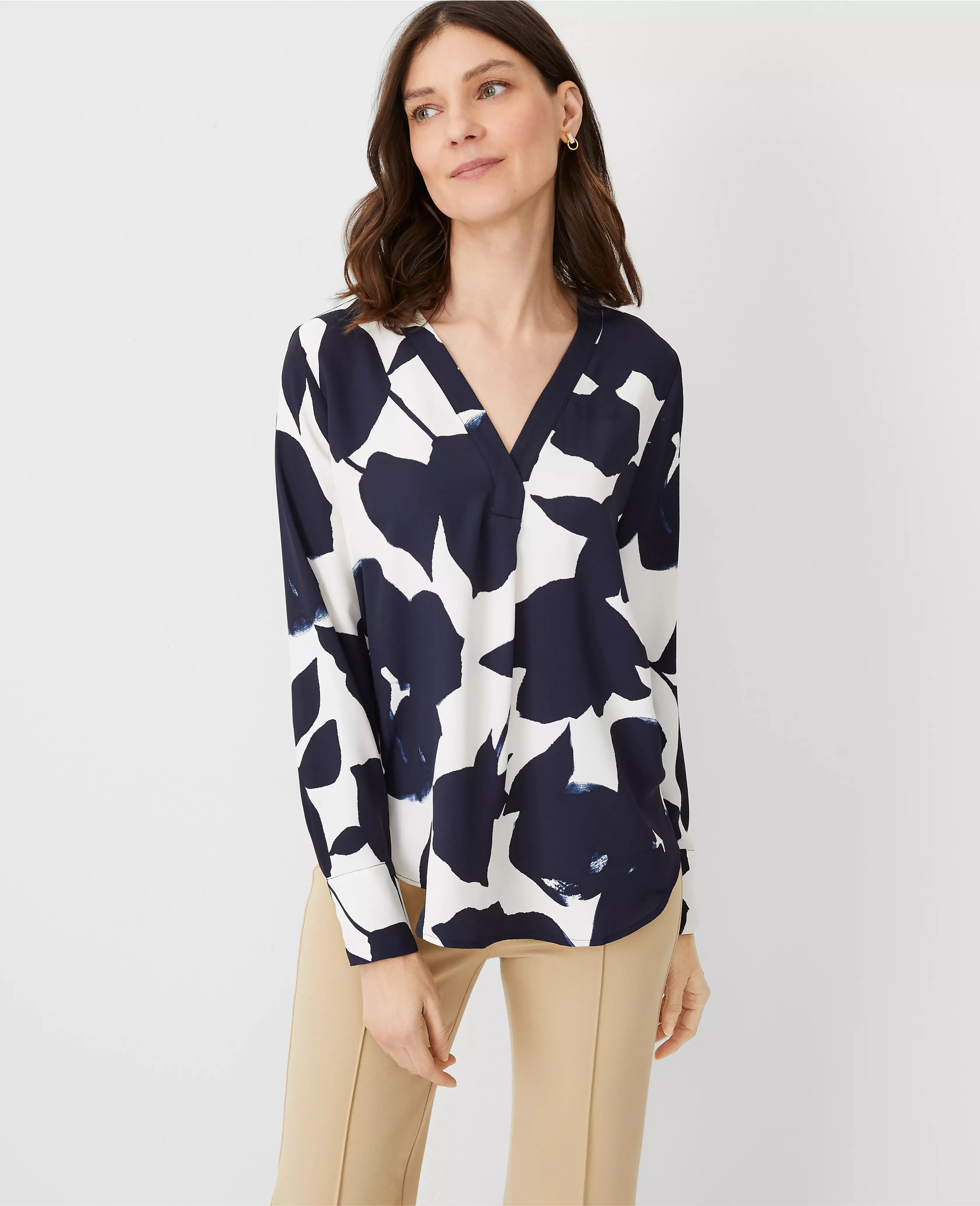 Floral Pleat Front Top | Ann Taylor (US)