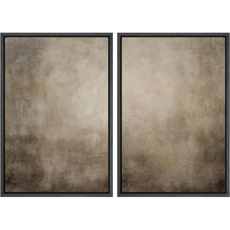 IDEA4WALL Framed Canvas Print Wall Art Set Minimalist Indistinct Brown Illustrations Digital Art ... | Walmart (US)