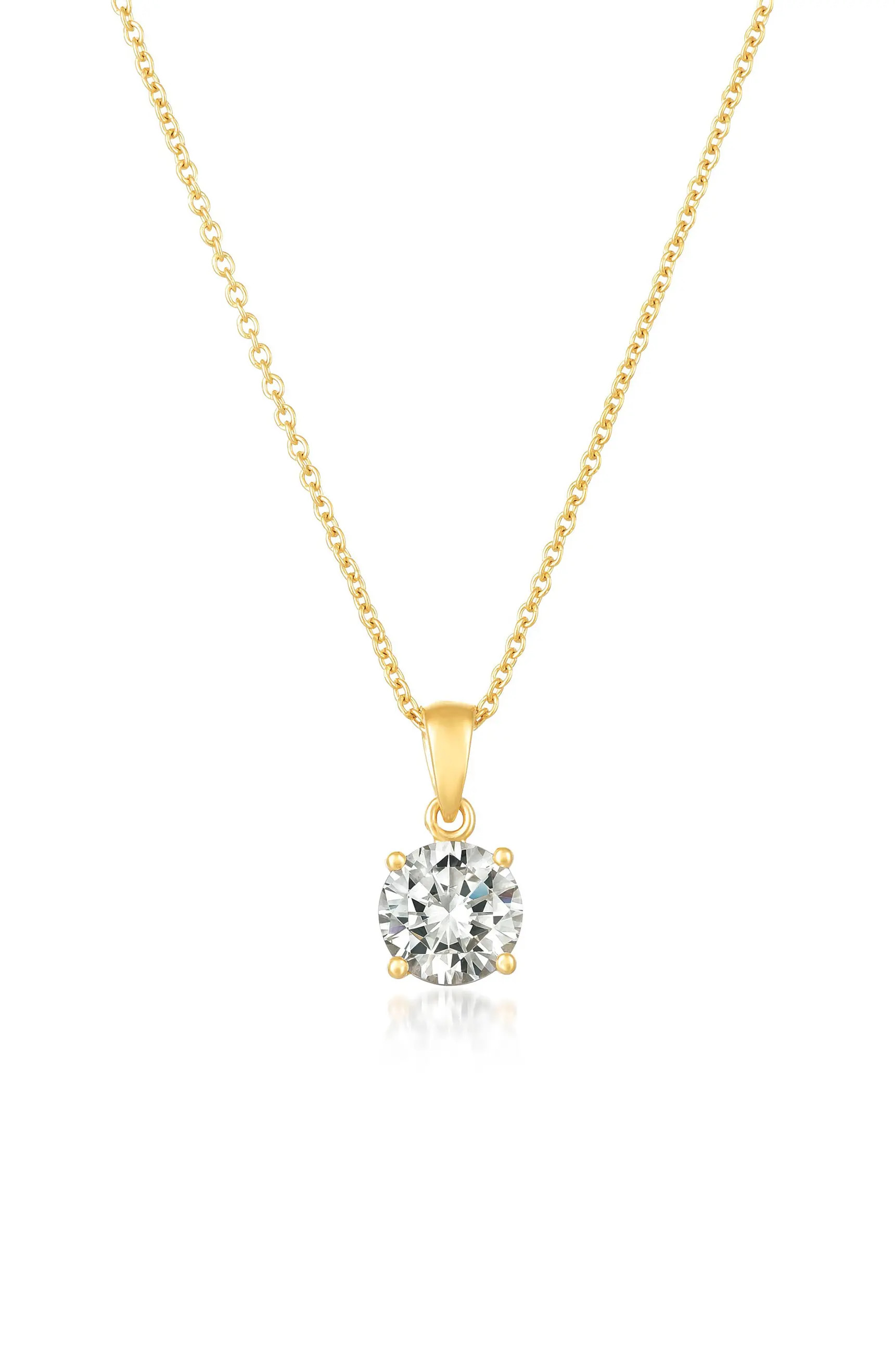 Crislu Round Cubic Zirconia Pendant Necklace | Nordstrom | Nordstrom