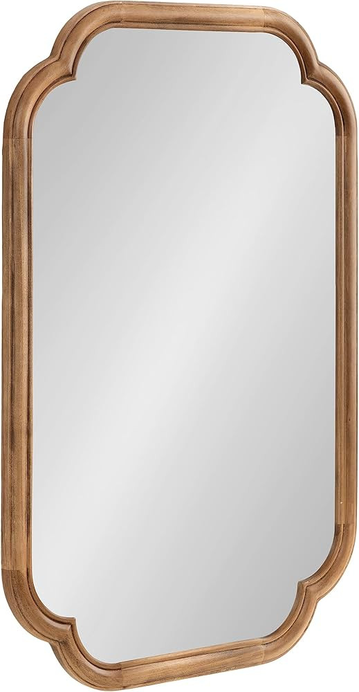 Kate and Laurel Glenby Transitional Scalloped Wall Mirror, 24 x 36, Rustic Brown, Wooden Farmhous... | Amazon (US)