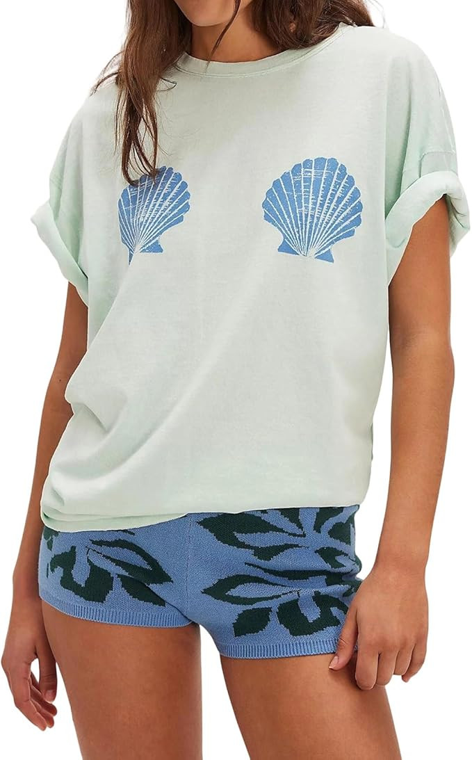 Womens Oversized Baggy Loose Fit Tees T Shirts Graphic Short Sleeve Cute Teen Girls Preppy Going ... | Amazon (US)