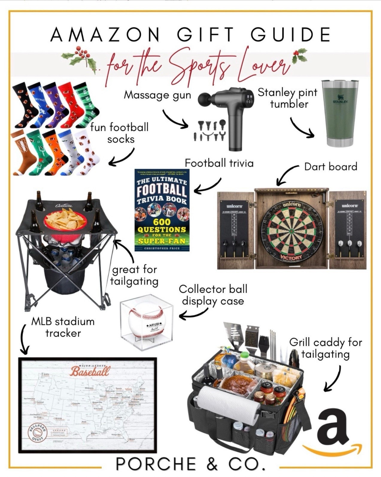For the sports lover who’s always ready for game day 🏈⚾️🏀🎁 — this Amazon Gift Guide is packed with tailgate must-haves, fan favorites, and gifts that bring all the competitive fun!
From massage guns and trivia books to dart boards, stadium trackers, and the coolest grill caddy… these picks are guaranteed wins for every sports fan. 🙌🔥

🏈 WHAT’S INCLUDED:
• Fun football socks
• Massage gun
• Stanley pint tumbler
• Dart board
• Football trivia book
• Tailgating chair with snack bowl
• MLB stadium tracker
• Collector ball display case
• Grill caddy for tailgating

#AmazonGiftGuide #SportsLoverGifts #GiftsForSportsFans #FootballSocks #MassageGun #StanleyTumbler #DartBoard #FootballTrivia #TailgatingChair #MLBStadiumTracker #BaseballMap #CollectorBallCase #GrillCaddy #TailgatingEssentials #HolidayGiftGuide #LTKGiftGuide #LTKHoliday #AmazonFinds #PorcheAndCo


#LTKGiftGuide #LTKCyberWeek #LTKActive