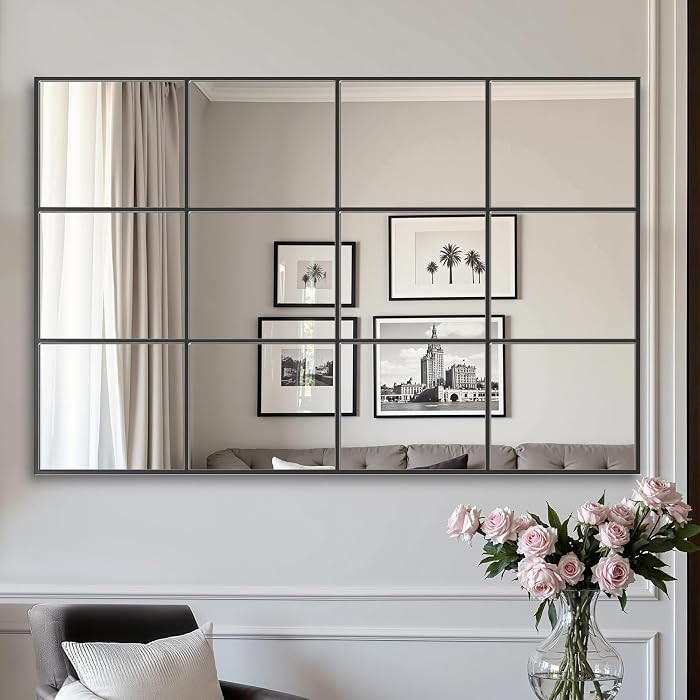 Suidia Wall Mirror, 36" x 55" Window Decorative Mirrors, Metal Framed Wall Decor Wall-Mounted Mir... | Amazon (US)