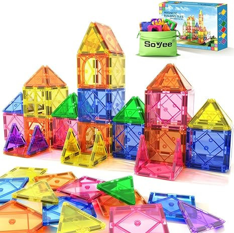 Magnetic Tiles Toddler Toys Magnetic Building Blocks for Kids Ages 3-12 STEM Educational Toys for... | Amazon (US)