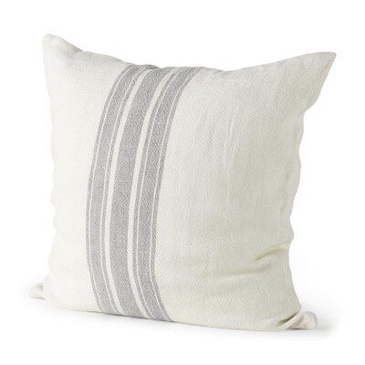 Mercana Patrice 18x18 White with Gray Stripes Decorative Pillow Cover Lowes.com | Lowe's