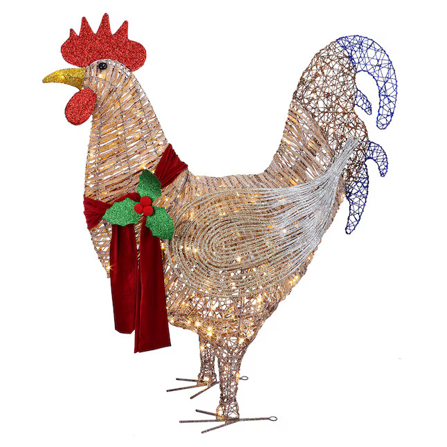 Holiday Living 4.5-ft LED Rooster Christmas Yard Decoration | Lowe's