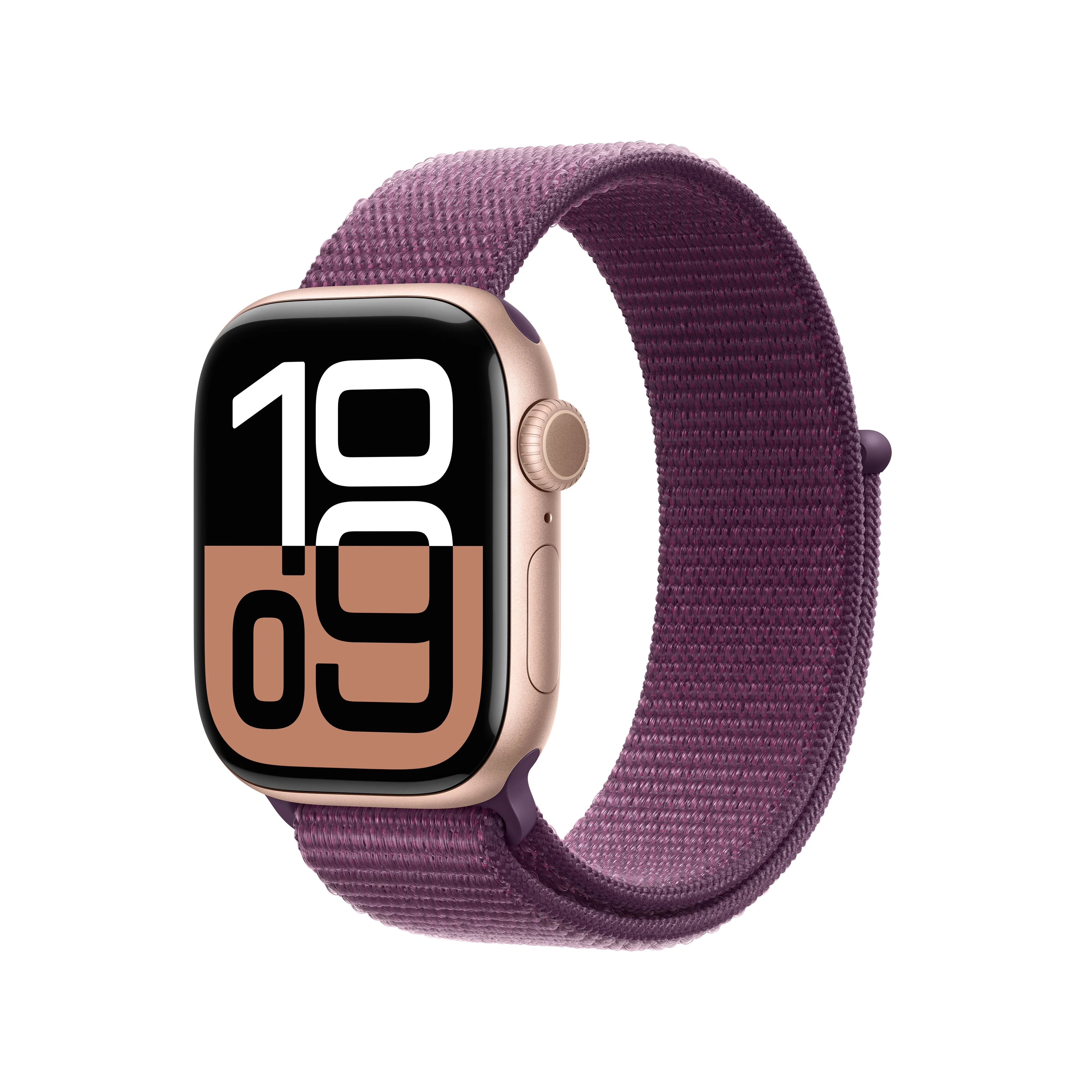 Apple Watch Series 10 GPS 42mm Rose Gold Aluminum Case with Plum Sport Loop | Walmart (US)