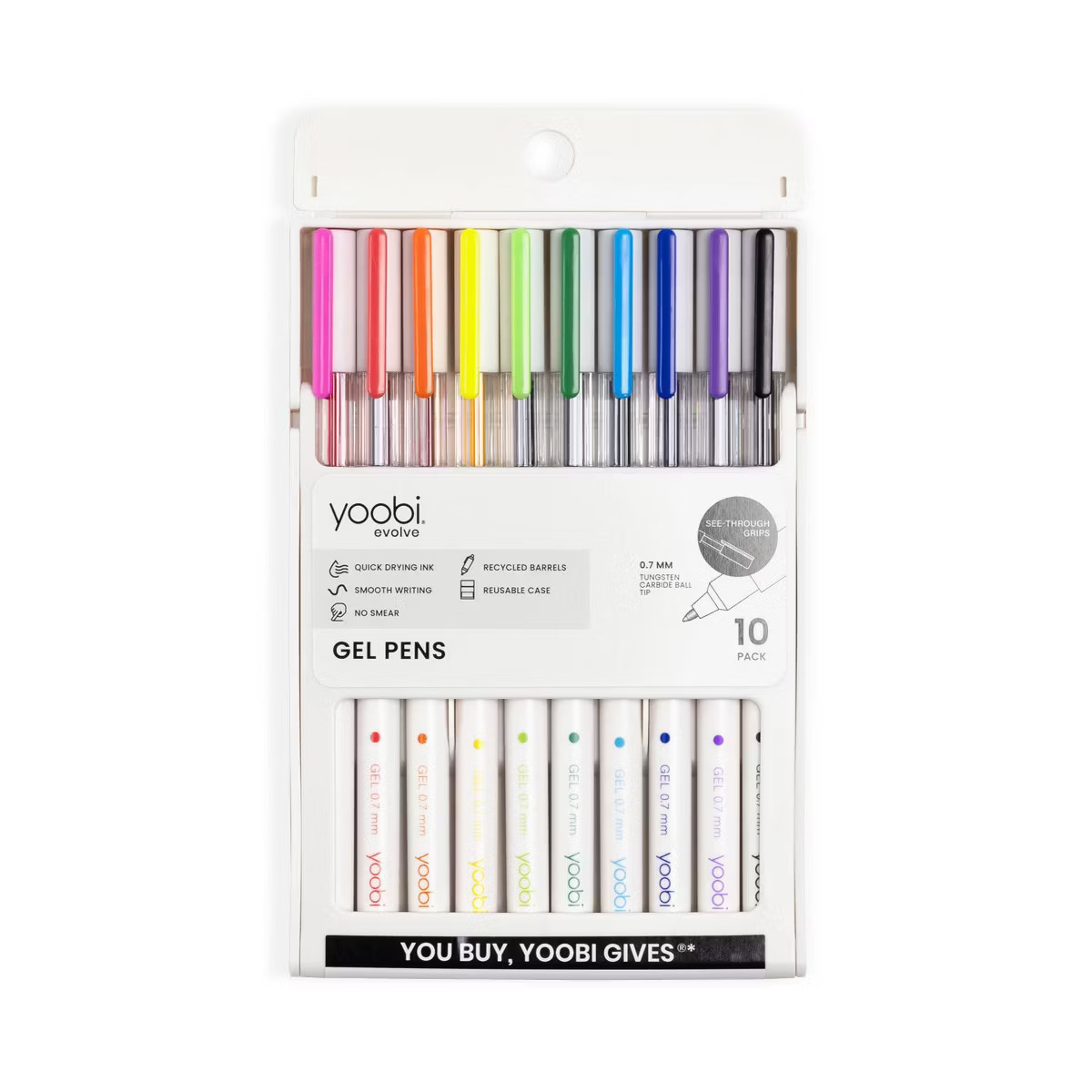 Yoobi Evolve 10pk Gel Pens See-Through Barrel 0.7mm color Ink | Target