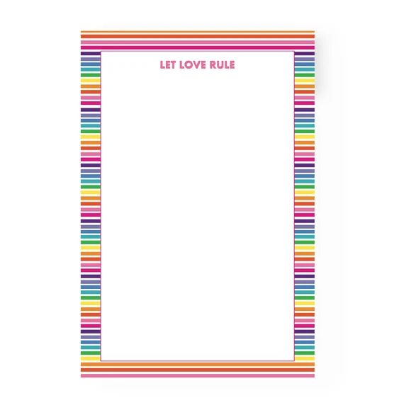 Let Love Rule : Notepad | Rainbow Stationery, 8.5x5.5 Notepad | Etsy (US)