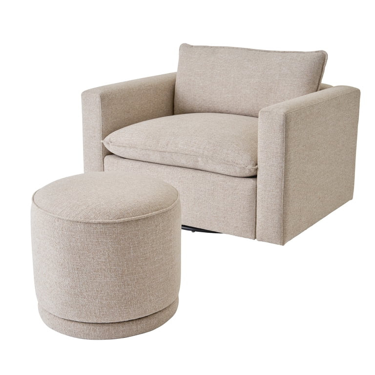 Better Homes & Gardens Elsie Swivel Ottoman, Heather Wheat | Walmart (US)